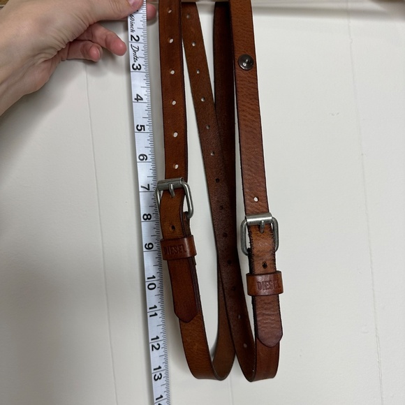 Diesel Women’s Double Leather belt, Size XS-S, National brown color main image 13